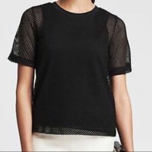 Banana Republic Perforated Mesh Black Top